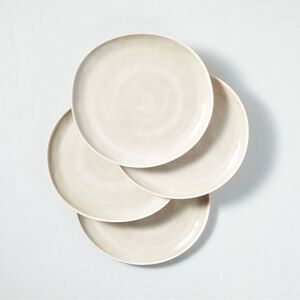 Hearth Hand Magnolia Set of 4 Melamine Tonal Dinner Plates Cream Natural